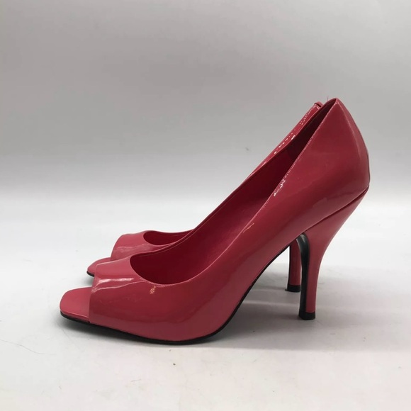 BCBGeneration High Heel Heels Stiletto Peep Toe Hot Pink Patent Leather 6.5 B - Picture 3 of 9